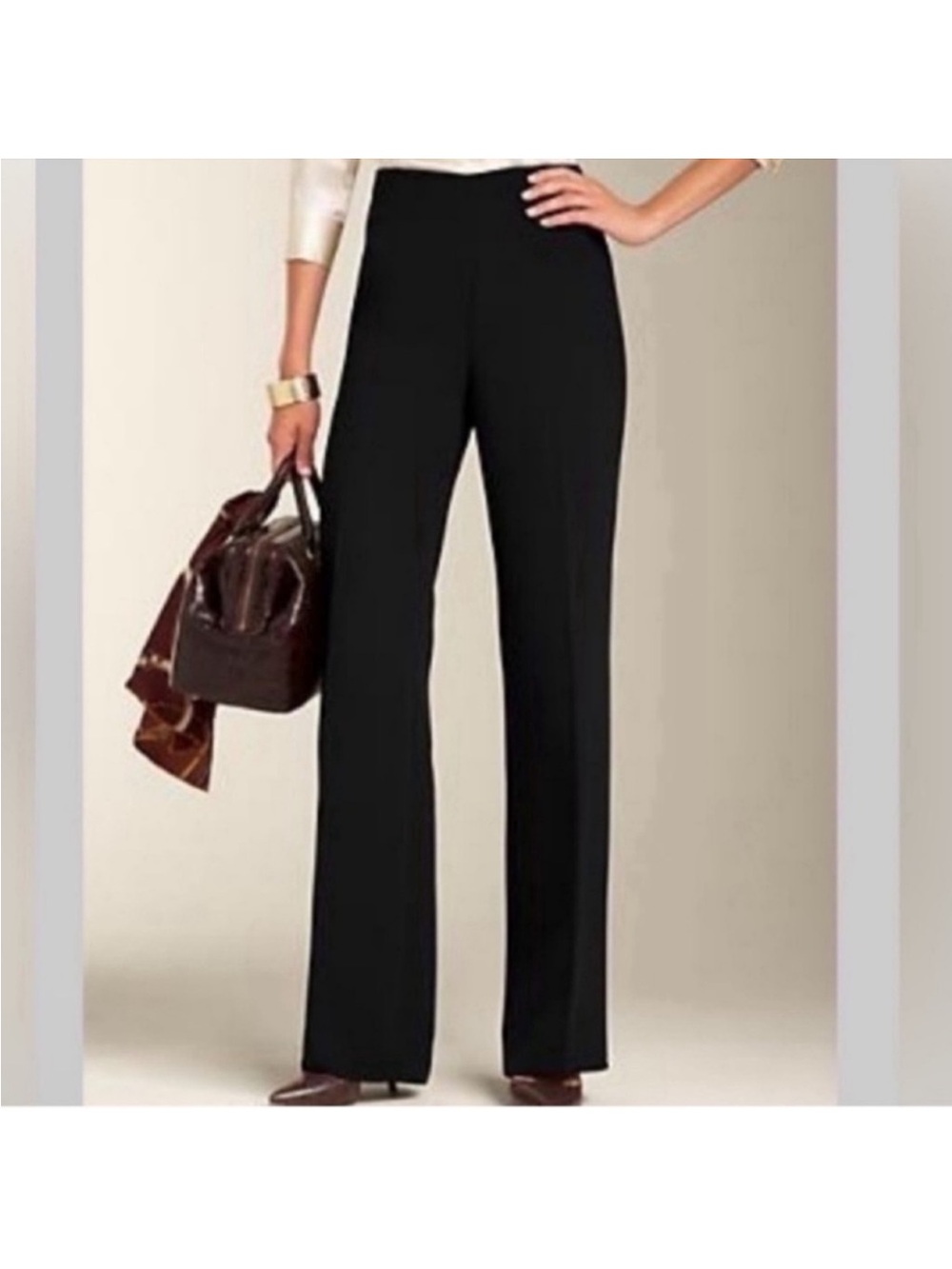 NEW Talbots Hollywood Pants Sz 6 Black High Waist Career Office Professional